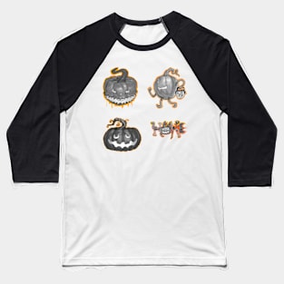 Halloween Grey Jack O' Lantern Sticker Pack Baseball T-Shirt